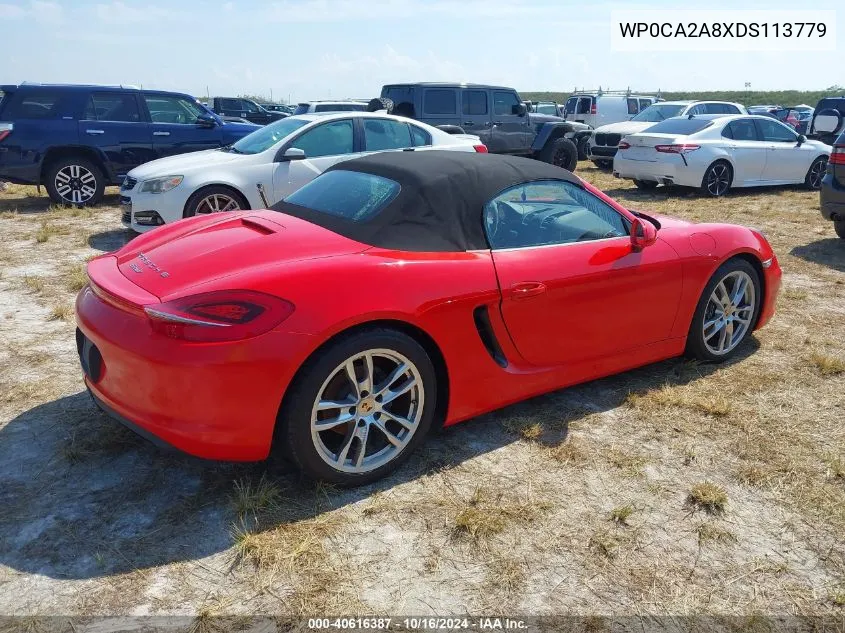 2013 Porsche Boxster VIN: WP0CA2A8XDS113779 Lot: 40616387