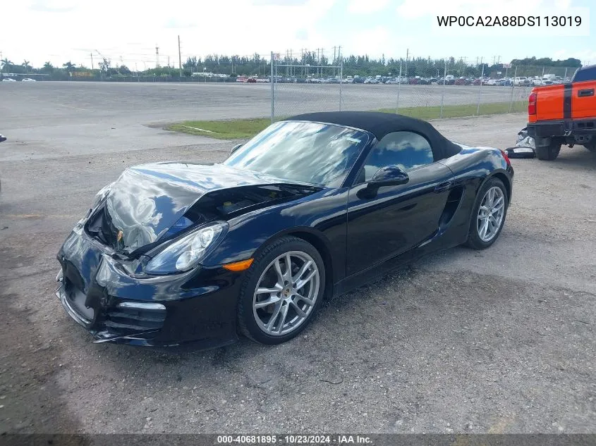 2013 Porsche Boxster VIN: WP0CA2A88DS113019 Lot: 40681895