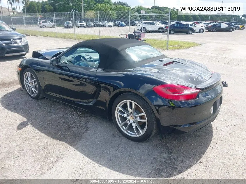 2013 Porsche Boxster VIN: WP0CA2A88DS113019 Lot: 40681895