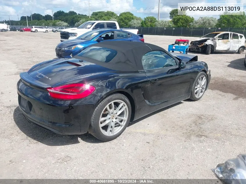 2013 Porsche Boxster VIN: WP0CA2A88DS113019 Lot: 40681895