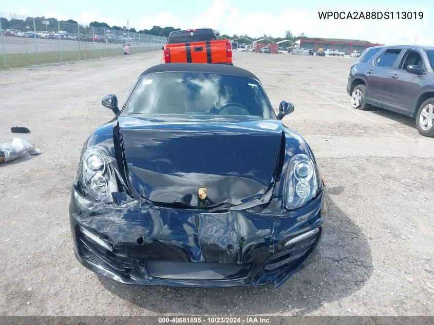 2013 Porsche Boxster VIN: WP0CA2A88DS113019 Lot: 40681895