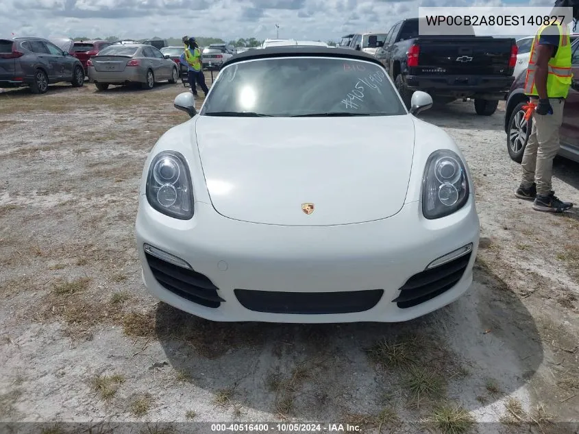 2014 Porsche Boxster S VIN: WP0CB2A80ES140827 Lot: 40516400