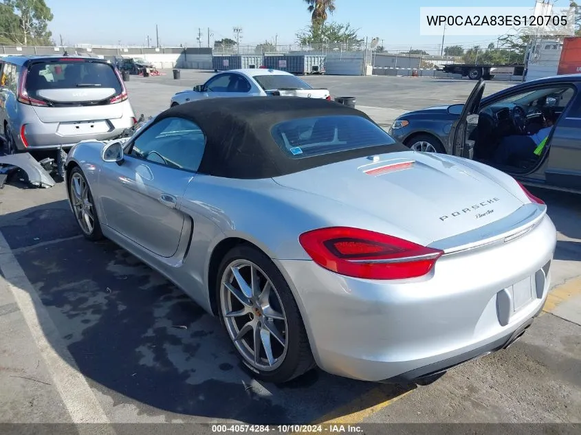 2014 Porsche Boxster Base (M6) VIN: WP0CA2A83ES120705 Lot: 40574284