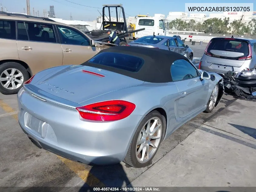 2014 Porsche Boxster Base (M6) VIN: WP0CA2A83ES120705 Lot: 40574284