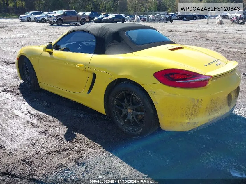 2015 Porsche Boxster VIN: WP0CA2A82FS120843 Lot: 40862548