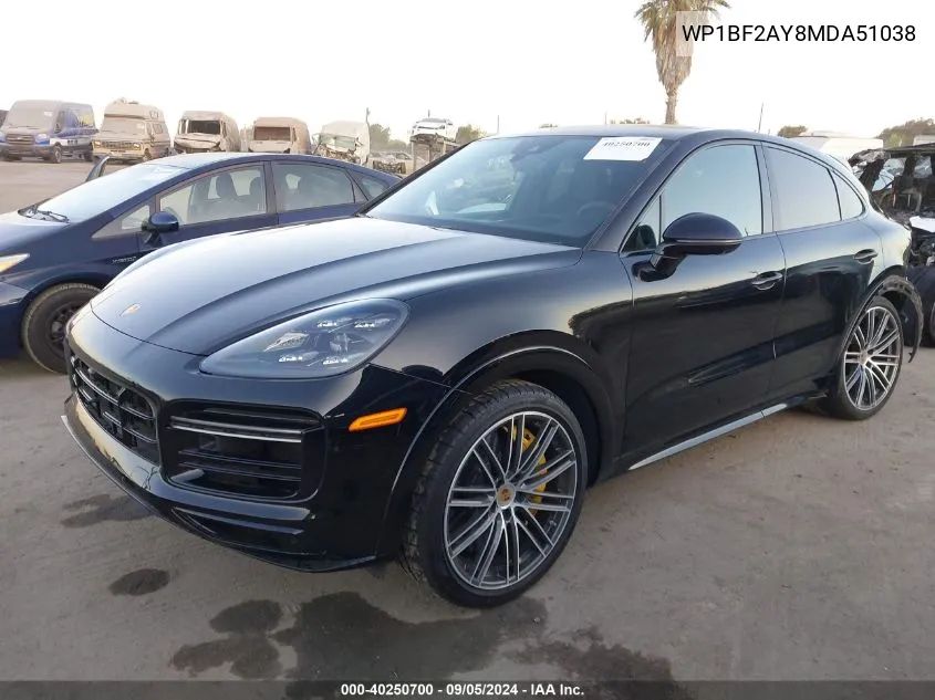 2021 Porsche Cayenne Coupe Turbo VIN: WP1BF2AY8MDA51038 Lot: 40250700