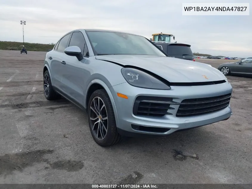 2022 Porsche Cayenne Coupe Platinum Edition VIN: WP1BA2AY4NDA47827 Lot: 40803727