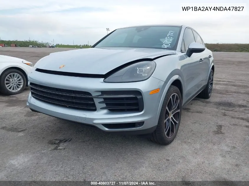 2022 Porsche Cayenne Coupe Platinum Edition VIN: WP1BA2AY4NDA47827 Lot: 40803727