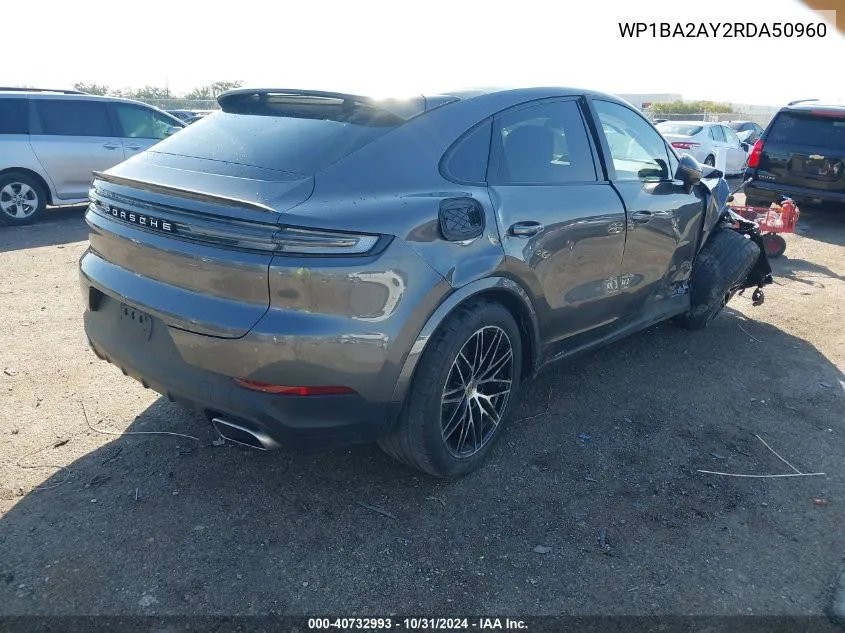 2024 Porsche Cayenne Coupe VIN: WP1BA2AY2RDA50960 Lot: 40732993