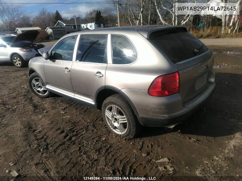 2004 Porsche Cayenne S VIN: WP1AB29P14LA72645 Lot: 12149394