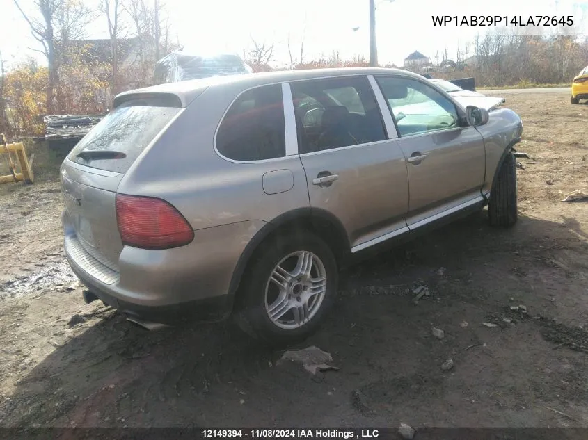 2004 Porsche Cayenne S VIN: WP1AB29P14LA72645 Lot: 12149394