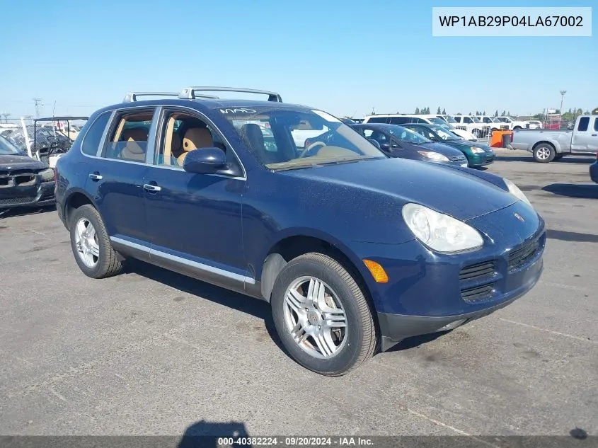 2004 Porsche Cayenne S VIN: WP1AB29P04LA67002 Lot: 40382224