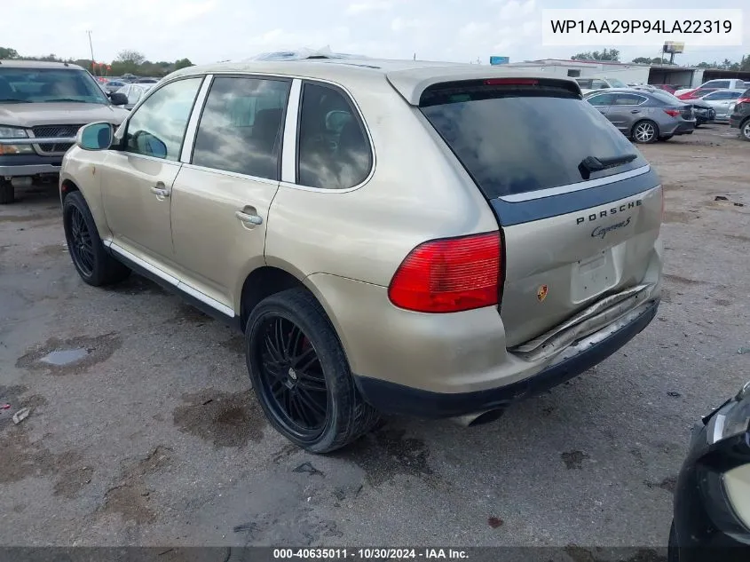 2004 Porsche Cayenne V6 VIN: WP1AA29P94LA22319 Lot: 40635011