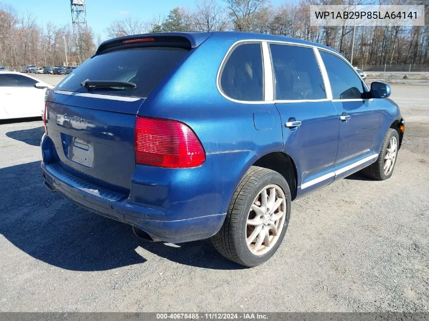 2005 Porsche Cayenne S VIN: WP1AB29P85LA64141 Lot: 40678485