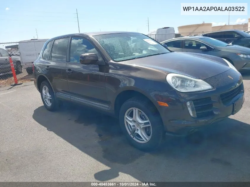 WP1AA2AP0ALA03522 2010 Porsche Cayenne