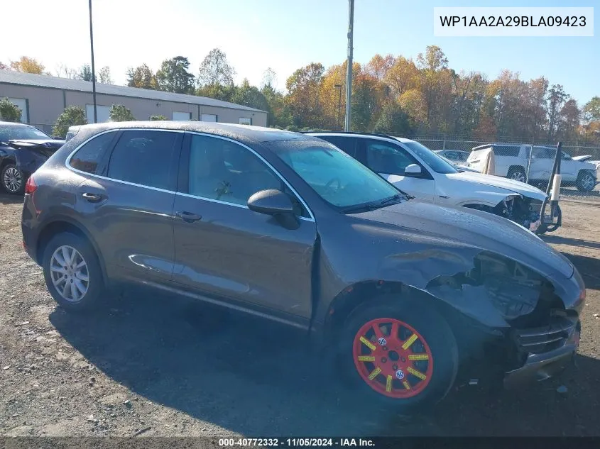 2011 Porsche Cayenne VIN: WP1AA2A29BLA09423 Lot: 40772332