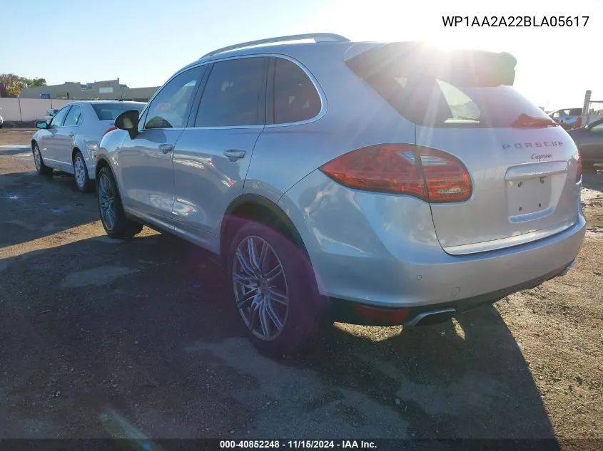 2011 Porsche Cayenne VIN: WP1AA2A22BLA05617 Lot: 40852248