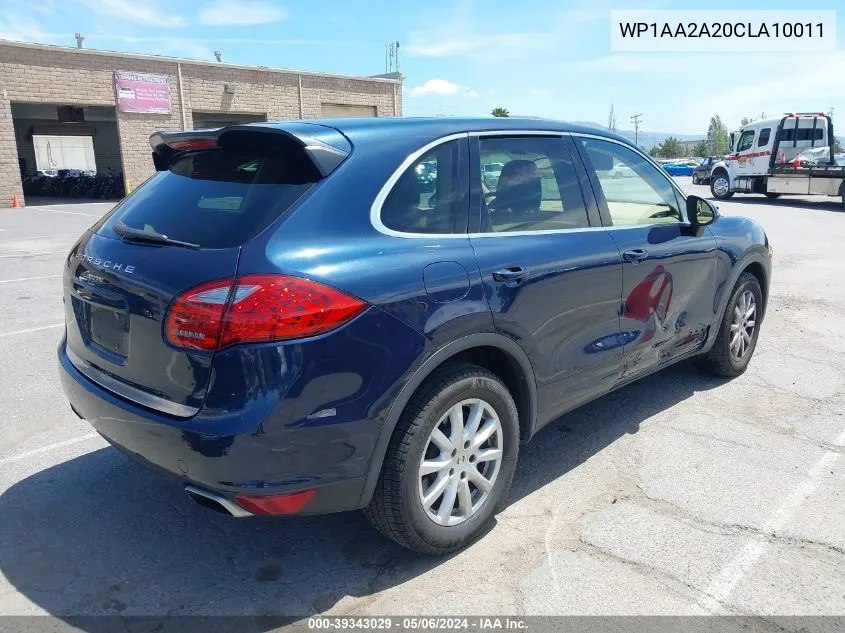 2012 Porsche Cayenne VIN: WP1AA2A20CLA10011 Lot: 39343029