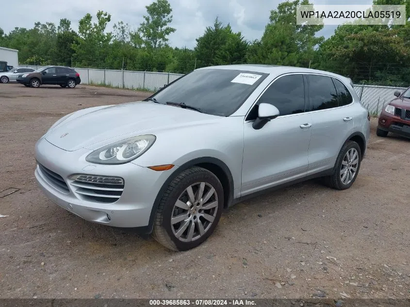 2012 Porsche Cayenne VIN: WP1AA2A20CLA05519 Lot: 39685863