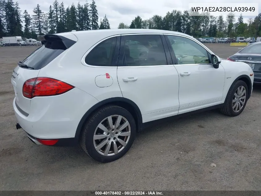 2012 Porsche Cayenne Hybrid S VIN: WP1AE2A28CLA93949 Lot: 40178402