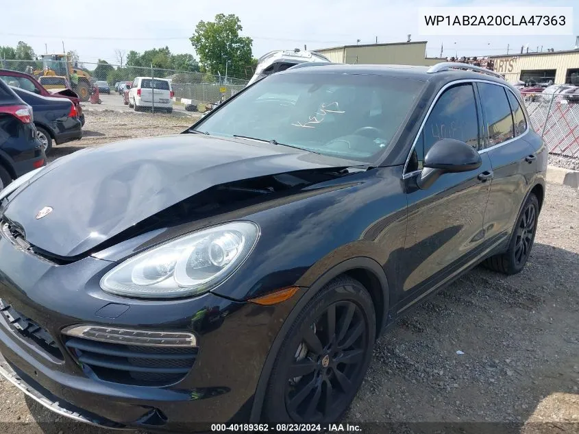 2012 Porsche Cayenne S VIN: WP1AB2A20CLA47363 Lot: 40189362