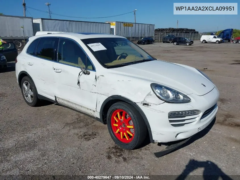 2012 Porsche Cayenne VIN: WP1AA2A2XCLA09951 Lot: 40279647