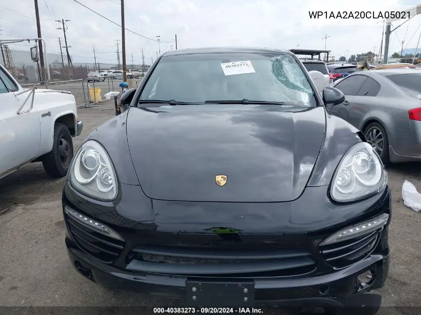 2012 Porsche Cayenne VIN: WP1AA2A20CLA05021 Lot: 40383273