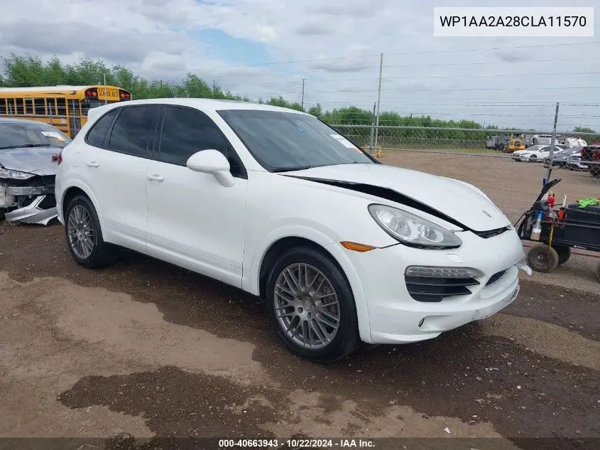 2012 Porsche Cayenne VIN: WP1AA2A28CLA11570 Lot: 40663943