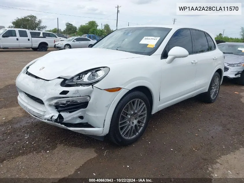 2012 Porsche Cayenne VIN: WP1AA2A28CLA11570 Lot: 40663943