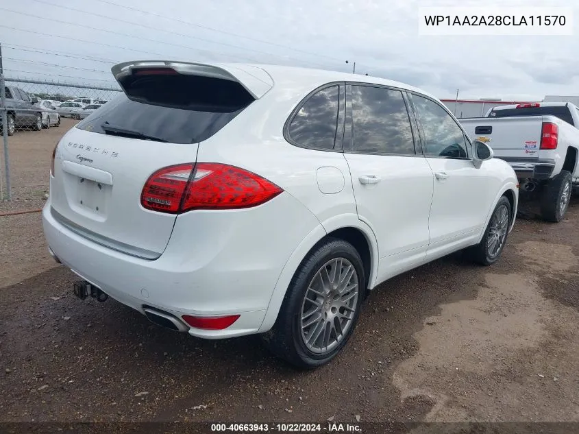 2012 Porsche Cayenne VIN: WP1AA2A28CLA11570 Lot: 40663943