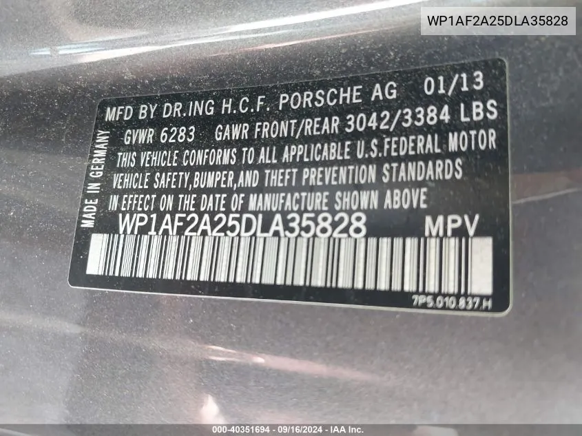 WP1AF2A25DLA35828 2013 Porsche Cayenne Diesel