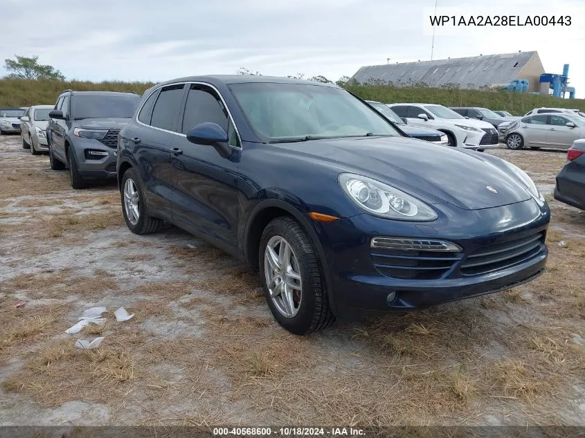 2014 Porsche Cayenne VIN: WP1AA2A28ELA00443 Lot: 40568600