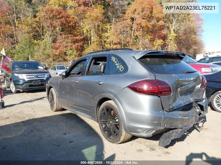 2014 Porsche Cayenne Gts VIN: WP1AD2A23EL75221 Lot: 40672650