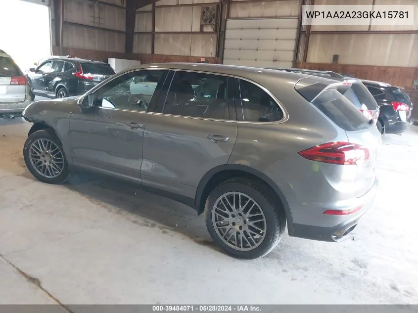 2016 Porsche Cayenne VIN: WP1AA2A23GKA15781 Lot: 39484071