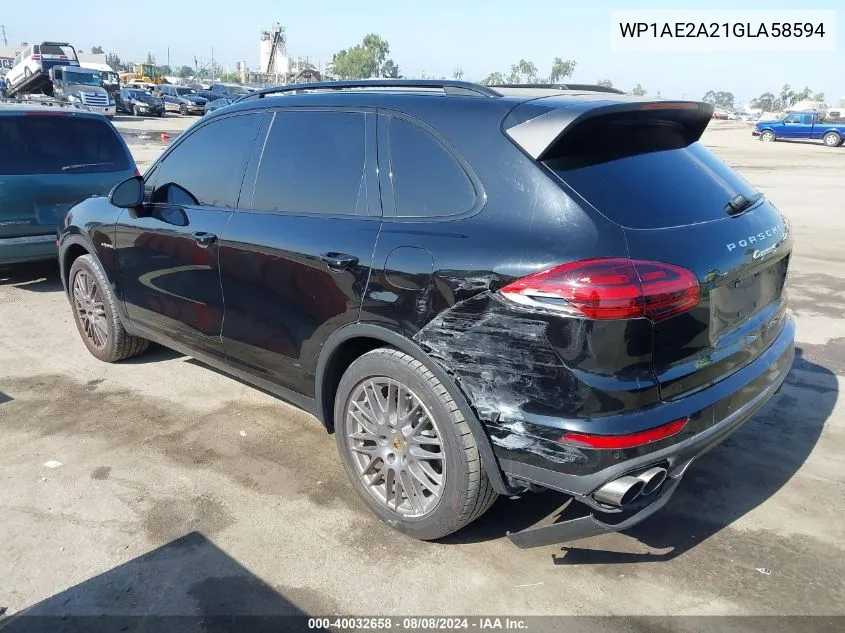 2016 Porsche Cayenne Se Hybrid VIN: WP1AE2A21GLA58594 Lot: 40032658