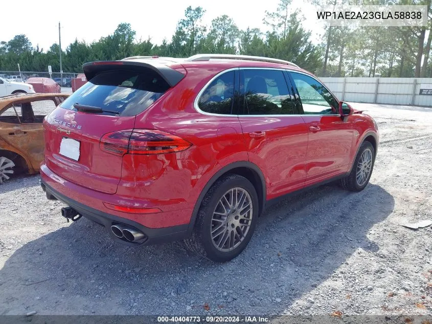 2016 Porsche Cayenne E-Hybrid S VIN: WP1AE2A23GLA58838 Lot: 40404773