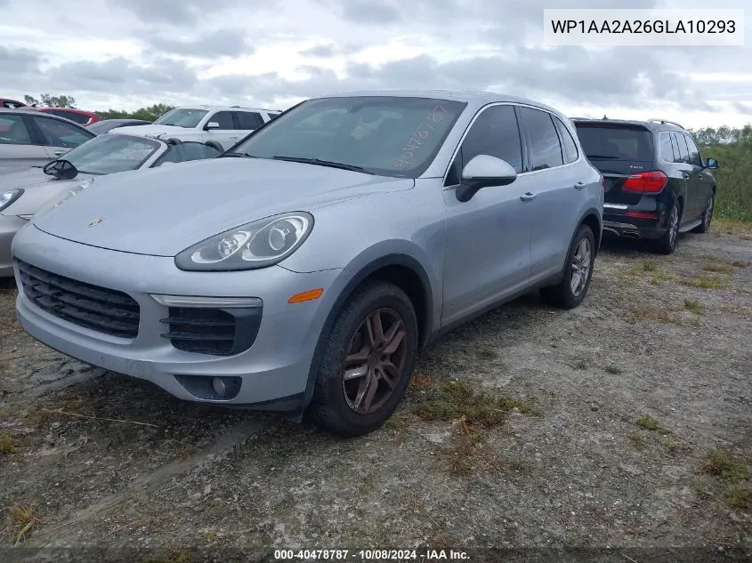 2016 Porsche Cayenne VIN: WP1AA2A26GLA10293 Lot: 40478787