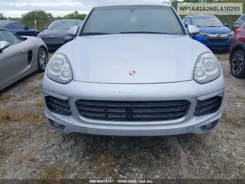 2016 Porsche Cayenne VIN: WP1AA2A26GLA10293 Lot: 40478787