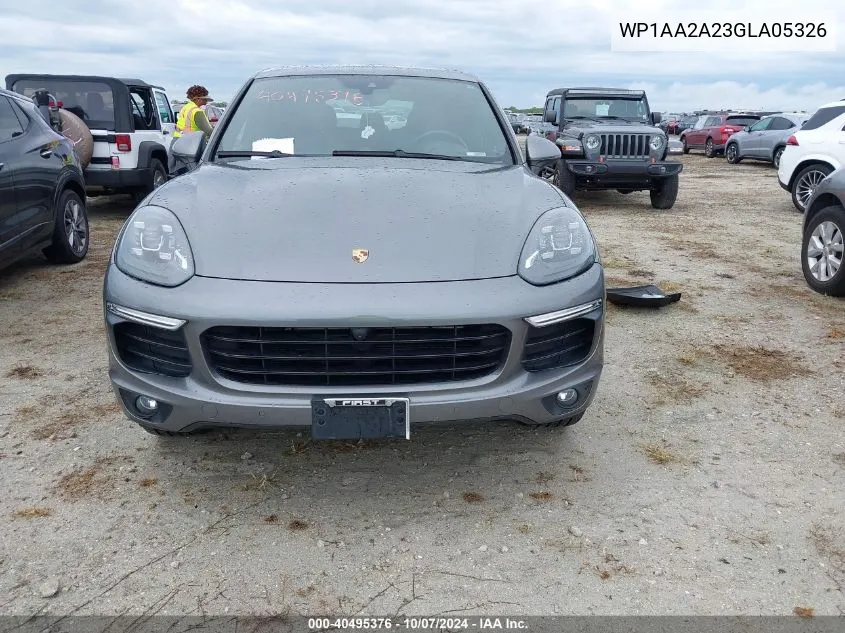 2016 Porsche Cayenne VIN: WP1AA2A23GLA05326 Lot: 40495376