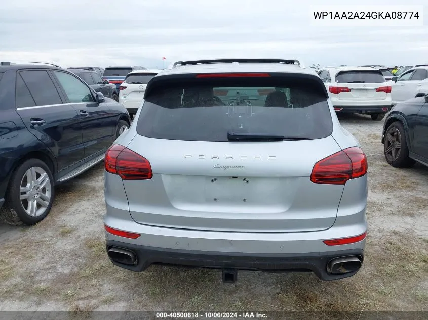 2016 Porsche Cayenne VIN: WP1AA2A24GKA08774 Lot: 40500618