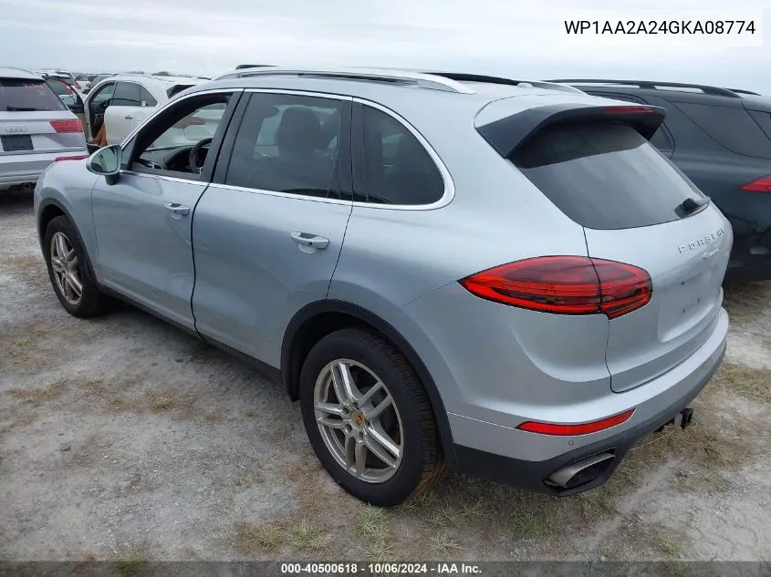 2016 Porsche Cayenne VIN: WP1AA2A24GKA08774 Lot: 40500618