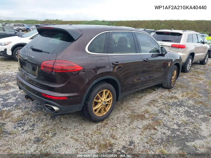 2016 Porsche Cayenne VIN: WP1AF2A21GKA40440 Lot: 40507203