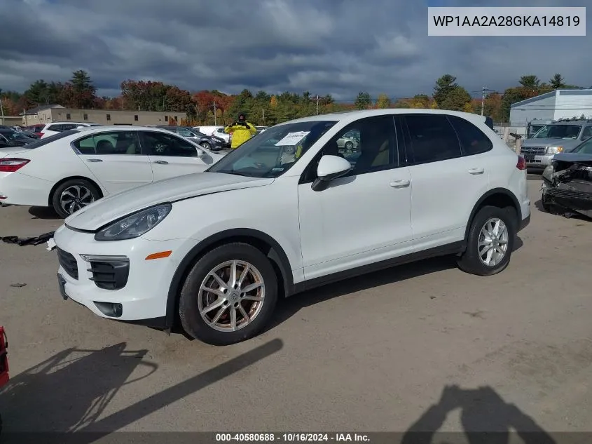 2016 Porsche Cayenne VIN: WP1AA2A28GKA14819 Lot: 40580688