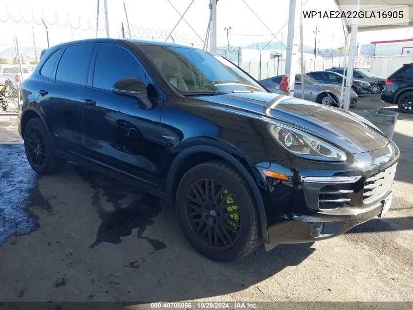 2016 Porsche Cayenne E-Hybrid S VIN: WP1AE2A22GLA16905 Lot: 40708066