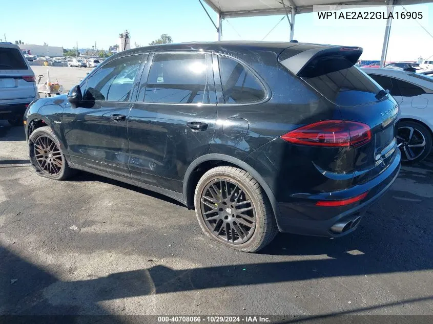 2016 Porsche Cayenne E-Hybrid S VIN: WP1AE2A22GLA16905 Lot: 40708066