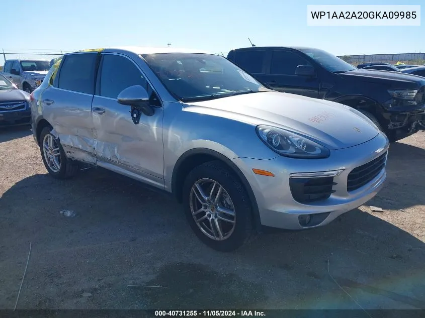 2016 Porsche Cayenne VIN: WP1AA2A20GKA09985 Lot: 40731255