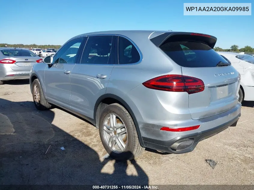 2016 Porsche Cayenne VIN: WP1AA2A20GKA09985 Lot: 40731255