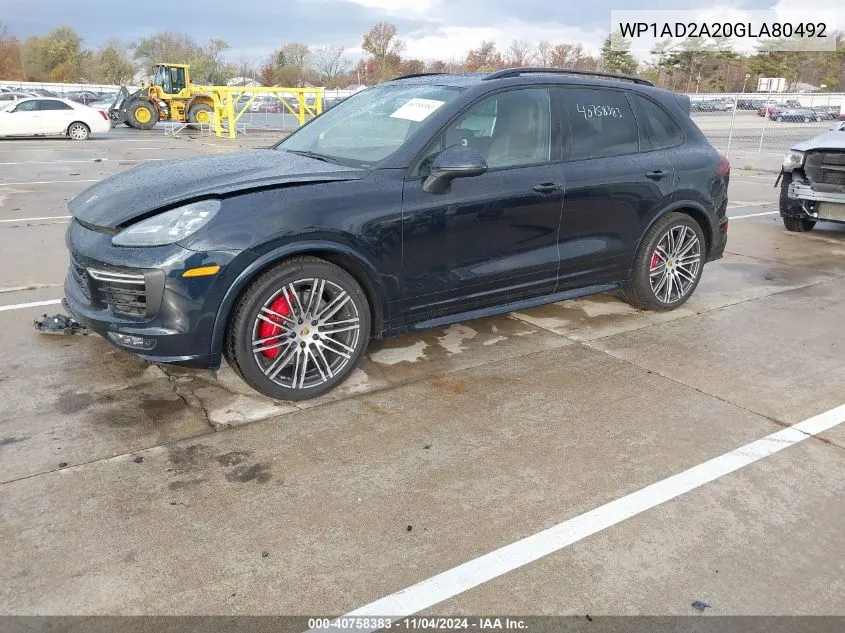 2016 Porsche Cayenne Gts VIN: WP1AD2A20GLA80492 Lot: 40758383