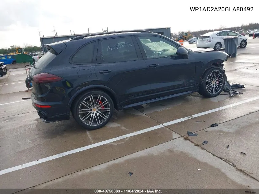 2016 Porsche Cayenne Gts VIN: WP1AD2A20GLA80492 Lot: 40758383