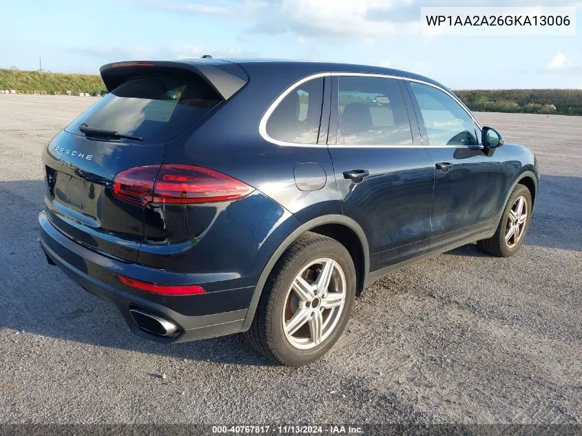 2016 Porsche Cayenne VIN: WP1AA2A26GKA13006 Lot: 40767817